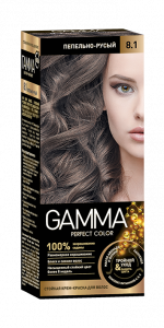 Стойкая крем-краска для волос GAMMA тон 8.1 Пепельно-Русый