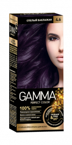 Стойкая крем-краска для волос GAMMA тон 4.6 Спелый Баклажан