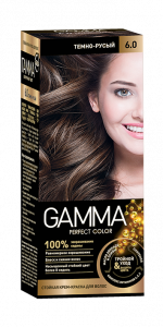 Стойкая крем-краска для волос GAMMA тон 6.0 Темно-русый