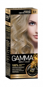 Стойкая крем-краска для волос GAMMA  тон 8.0 Нежный Светло-Русый