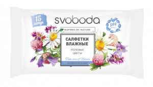 Салфетки влажные Очищающие универсальные "Полевые цветы" торговой марки "SVOBODA"