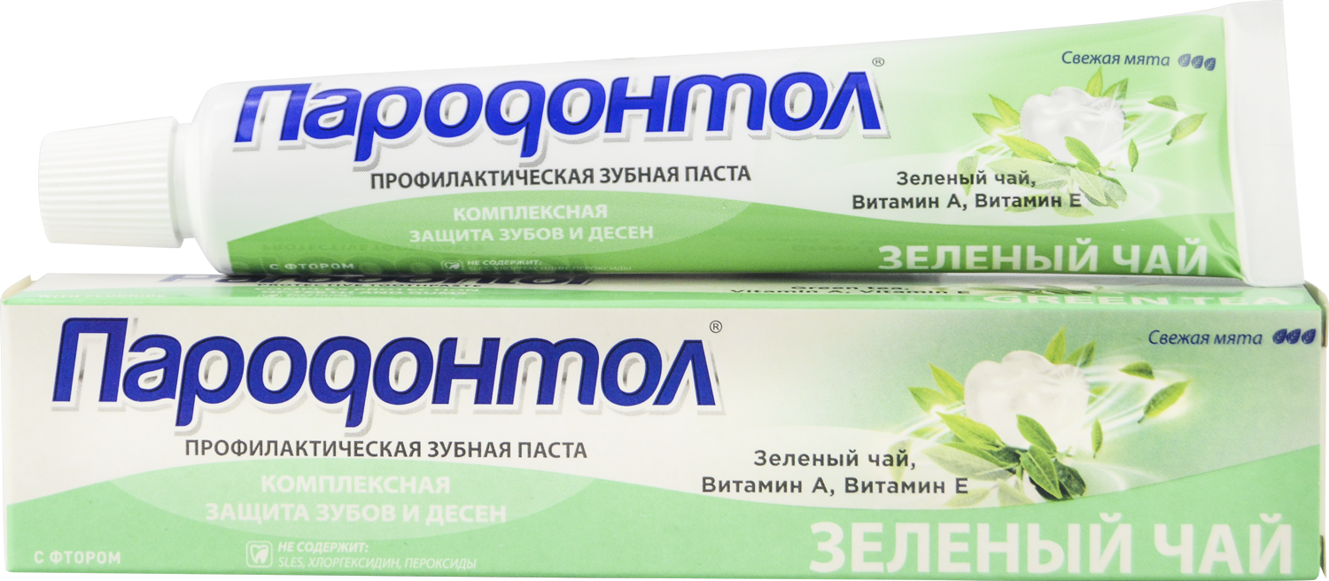 Зубная паста "Пародонтол" ("Parodontol")  зеленый чай 63 гр.