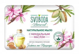 Туалетное мыло натуральное SVOBODA с миндальным маслом, 90 г