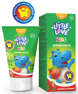 Детская зубная паста Little Love сладкая клубника 2+