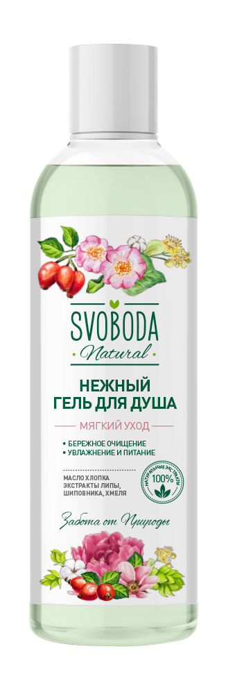 Подарочный набор SVOBODA NATURAL "МЯГКИЙ УХОД" (Шампунь-бальзам 2в1 + гель для душа)