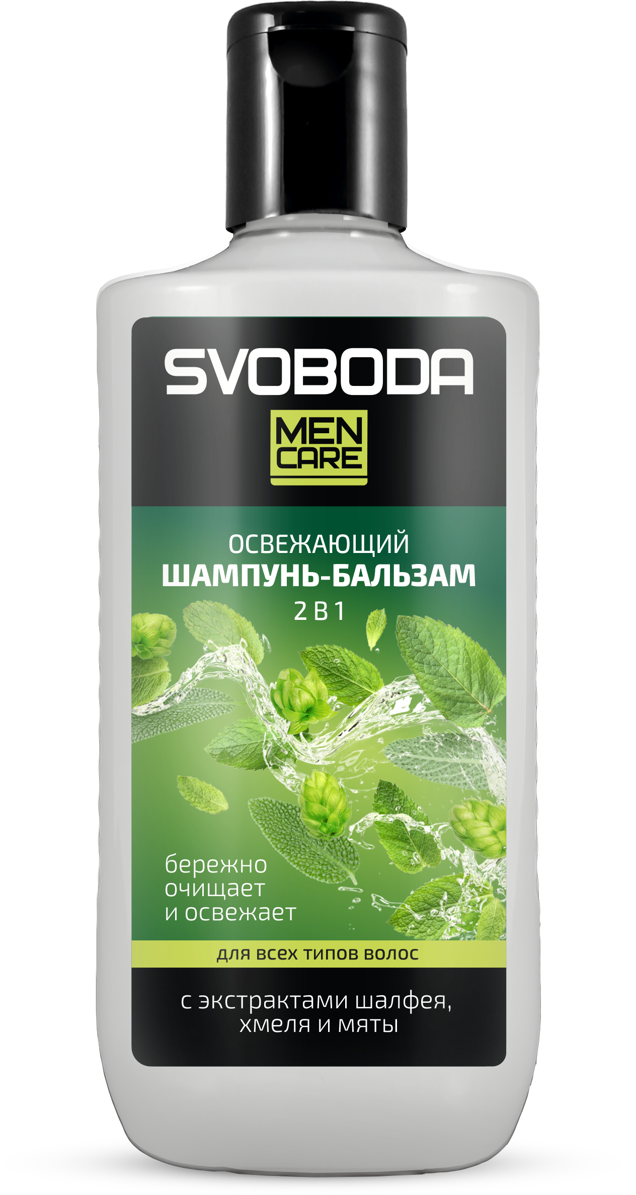 Подарочный набор SVOBODA MEN CARE (освеж.шампунь-бальзам 2в1 для волос, гель для душа)